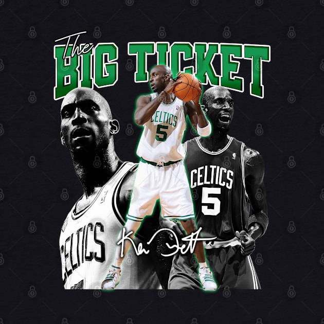 Kevin Garnett The Big Ticket Basketball Signature Vintage Retro 80s 90s Bootleg Rap Style by CarDE